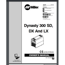 Miller Dynasty 300 DX 300DX Welder OWNER'S MANUAL 80 pgs Comb Bound Gloss covers