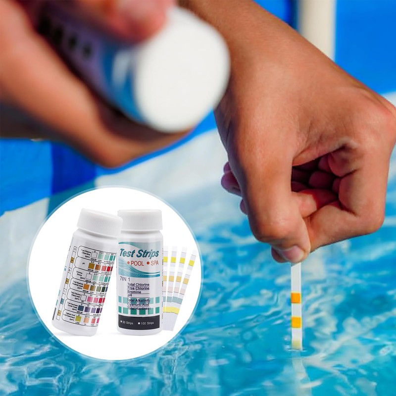 Pack of 50 Pool Test Strips, Pool Tester PH and