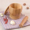 Bamboo Mortar and Pestle Set with Lid Spice Grinder Kitchen