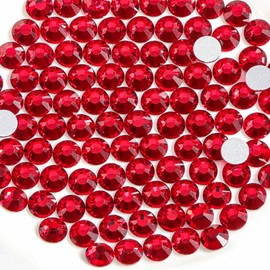 Beadsland 2880pcs Flat Back Crystal Rhinestones Round Gems for Nail Art and Craft Glue Fix,Siam,SS8,2.3-2.5mm