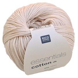 Rico Design Essentials Double Knitted Yarn, 100 Percent Cotton, Nature