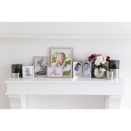 EDZARD Pavia Collage Double Photo Frame for 2 Photos 10 x 15 cm Portrait Format Hammered Silver Plated Tarnish Resistant Velvet Back Photo Frame for Standing