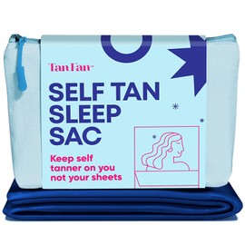 Tan Fan Self Tan Sleep Sac - Keep Sheets Clean From Fake Tan Stains - 100% Cooling Silky Poly Sleeping Sack - Won’t Rub or Absorb Tanning Lotion - Lightweight Breathable Large w Foot Openings