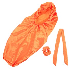 PACKOVE Comfy Satin Bonnet Sleep Hat for Long Hair Wide Elastic Braid Hat Hair Tie for Night Daily Use