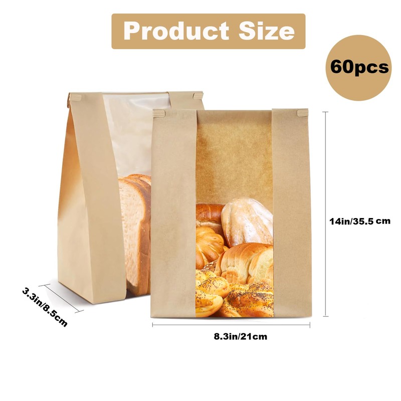 HXRYAGi 60 Pack Bread Bags for Homemade Bread Sourdough Bread