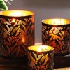 Marrakesh Set of 3 Lanterns, 14 cm, Large, Metal, Oriental