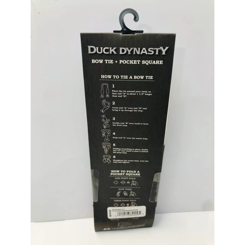 Duck Dynasty Bow Tie with Heads and Pocket Square Combo