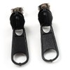 Black Coloured Metal Zipper Stud Earrings/25mm Long