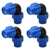 Pack of 4 PE Plastic Angle Connectors, 25 mm PE