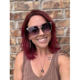 DAX Eyewear - ELLA Oversized Trendy Sunglasses - Hair Friendly Sunglasses - UV400 - Black, Grey or Brown Full Rim Color Options - Color: Grey