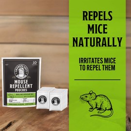 Grandpa Gus's Extra-Strength Mouse Repellent Pouches, Cinnamon/Peppermint Oils Repel Mice from Nesting & Freshen Air in Car/RV/Boat/Garage/Shed/Cabin, 1.75 oz (Pack of 10)