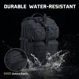 Goture Military Tactical Backpack, 45L Large Army Tactical Back Pack, 900D Waterproof 3 Day Molle Assault Pack Bug Out Bag for Men Outdoor Hiking Hunting Camping Rucksack Daypack Black
