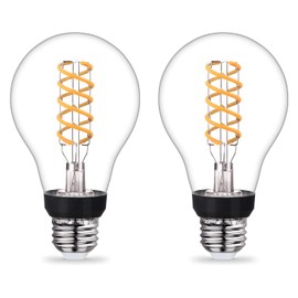 YIMILITE A21 Dimmable LED Edison Bulb 6W Equal 60 watt Soft White 2700K Clear E26 Base Vintage Spiral Filament Light Bulb for Ceiling Fan Light Bulbs and Appliance Bulb 600LM 2Pack