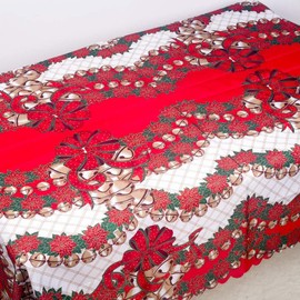 Christmas tablecloth, Christmas decoration, meal mat, Christmas decoration, Christmas dinner, atmosphere creation, background, fireplace, entrance, atmosphere, party goods, Christmas card, Christmas dinner, 59.1 x 70.9 inches (150 x 180 cm), red ring