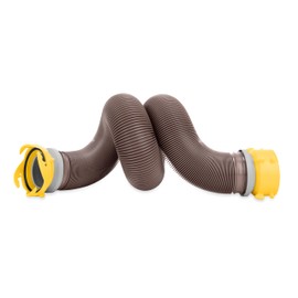 Camco Revolution 10-Foot Camper/RV Sewer Hose Kit - Features Pre-Attached 360-Degree Rotating Fittings - Includes Wire Guards (39639) | Camco