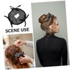 Baluue 2pcs Black White Checkerboard Scrunchies with Bow Knot Elegant