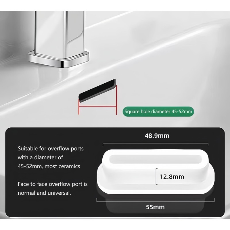 4 Pcs Rubber Sink Overflow Cap, Sink Overflow Hole Cover,