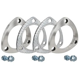 SHINTONES 3 Inch 3 Bolt Exhaust Flange and Gasket,Stainless Steel Exhaust Flange Connection Set with Flange Bolts and Nuts(76mm)