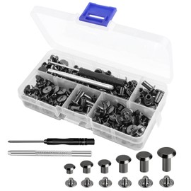 Pack of 110 Chicago Book Screws, M5 x 4/5/6/8/10/12 mm Screw Rivets, Chicago Screws for DIY Leather Decoration, Bags, Craft, Collar, Harness, Luggage, Purse, Chicago Binding Screws