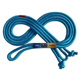 Just Jump It 16' Foot Single Jump Rope for Kids Women and Men - Active Outdoor Youth Fitness Excersing Equipment - Double Dutch Length Gym Accessories - Turquiose