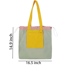 TWOYOMN Travel Tote Bags Kitchen Reusable Grocery Bags for Women Beach Lightweight Travel Bags Large Tote Shoulder Handbag Multi-function Nylon Bag