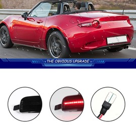 TurningMax For 2016 2017 2018 2019 2020 2021 2022 2023 MX-5 Miata Fiat 124 Spider Abarth Rear Bumper Side Marker lights Smoked Lens Red LED NA1J-51-5H0C, NA1J-51-5J0C