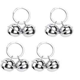 BOBOZHONG Cat Bell, Set of 4 Pet Bells Pet Tracker Bell Dog Bell Loud Dog Bells Cat Bells Collar Bells for Dog Cat Harness Silver