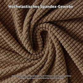 HOMECOVER Dining Room Chair Seat Covers, Set of 4, Stretch Jacquard Chair Cover, Seat, Removable, Washable, for Dining Room, Kitchen, Office Chairs, Hotel, Brown, Set of 4