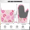 Mxocom Watercolor Donuts Silicone Oven Mitts and Pot Holders Sets