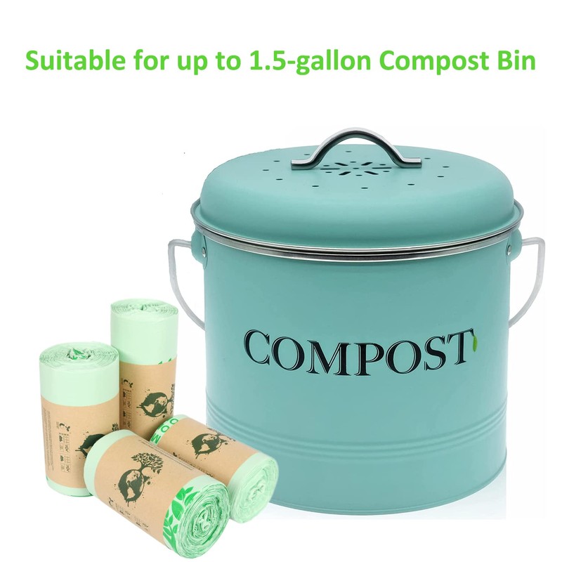 100% Compost Bags for Kitchen Countertop Compost Bin - 1,