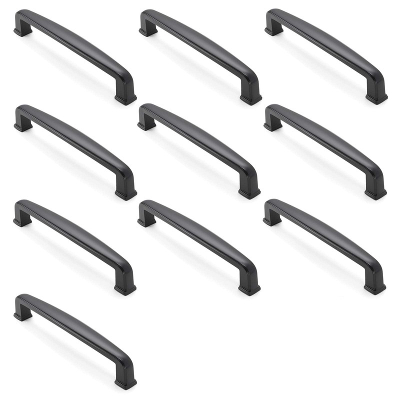 Cauldham 10 Pack Solid Kitchen Cabinet Handles (5" Hole Centers)