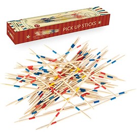 Juego de 41 varillas de madera para recoger, juego de mesa clásico, divertido juego de mesa familiar, regalo para adultos y niños, 11.8 pulgadas de...