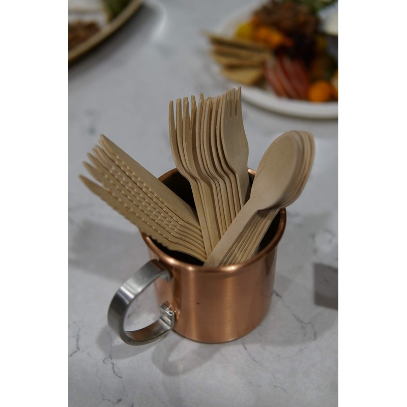 Susty Party Supplies SPWFRK-100CT Wooden Fork (100 Pack), Wood