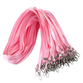 ROSSHINE 100pcs Pink Lanyards for Neck, Nylon Neck Strap Lanyard for Keys ID Cards Name Tags Badge Holders with Swivel Hook Ideal for Staff Student Doctors Visitors