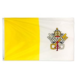 DANF Vatican Flag 3ftx5ft State of Vatican City National Flags Polyester with Brass Grommets 3x5 Foot Flag