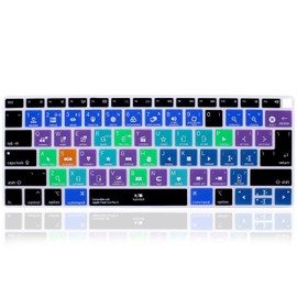 MMDW English Silicone Final Cut Pro X Shortcuts Hotkey Keyboard Cover Skin for MacBook Air 13 with Retina Display and Touch ID 2020 2019 2018 Model A1932 Keyboard Protector Skin (US and EU Versions)