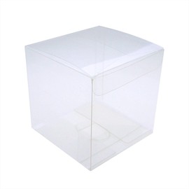 MYStar 50 Pcs 7 cm (2-3/4") Clear Plactic Cubes, Tuck Top PVC Boxes for Cupcake Wedding Party Favor