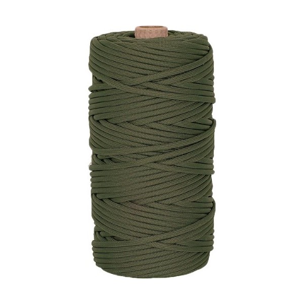 550 Paracord Military Type III 7 Strand Rope Utility Cord Roll Tube 300 Feet USA Made - Olive Drab