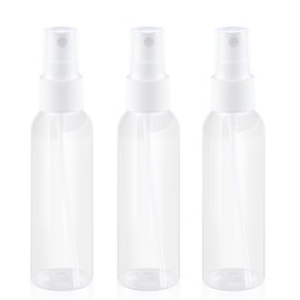 ZIZEMOJA 2OZ 3Pack Small Spray Bottle 60ml, Clear Plastic Mini Spray Bottle, Empty Travel Spray Bottle for Face, Toner, Liquids, Essential Oils, with Labels