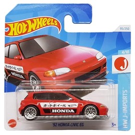 Hot Wheels - '92 Honda Civic EG - HW J-Imports 4/10 - HTC43 - Short Card - Red - Mattel 2024 - 1:64