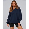 BTFBM Women's Oversized Hoodies Casual Fleece Long Sleeve V Neck