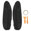 2pcs Front Door Panel Armrest Cover Black Artificial Leather Replacement