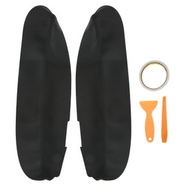 2pcs Front Door Panel Armrest Cover Black Artificial Leather Replacement for Acura RL 2005‑2012