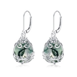 Peridot/Moonstone/Purple Crystal Dangle Earrings Sterling Silver Filigree Drop Dangle Earrings Peridot Jewelry Gifts for Women, 1, Sterling Silver, No Gemstone