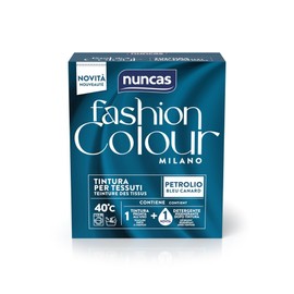 Nuncas Fashion Colour Milano, Petrolio, Kit Tintura per Tessuti, Pronta all'Uso con Detergente Post Trattamento, 180 g, 75 ml