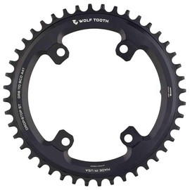 WOLF TOOTH : 110 BCD Asymmetric 4-Bolt CHAINRINGS for Shimano GRX CRANKS : Black : 44T