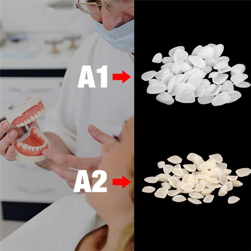 100 Pieces A1 Color Dental Temporary Crown Veneers Tooth Repair