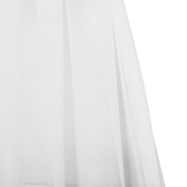 Aquazolax Transparent Sheer Door Window Curtain for Small Door Windows Elegant Solid Voile Curtain French Door Panel 25x40-Inch with Bonus Tieback - 1 Pair, Pure White