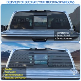 Truck Back Window Decal Fit for Nissan Titan 2016-2023, Rear Window American Flag Decals, Truck Rear Window Decal Sticker Accessories, 2PCS(Two Side Panel)