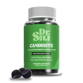 Dr. Siti Candisite | Candida Cleanse | Candida Support Supplement | 10-in-1 Advanced Formula - Wormwood, Black Walnut, PAU D’Arco | Supports Digestive & Microbial Balance | 60 Gummies